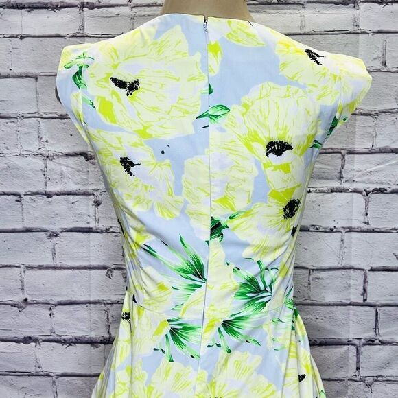 French Connection Womens White & Yellow Floral Short Sleeve Sheath Dress Size XS - Picture 6 of 13